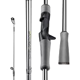 HANDING Pioneer Fishing Rod 2-Piece Baitcaster Rod &amp; Spinning Rod | Ideal for Bass Trout Walleye Freshwater All-Purpose Rod. 24T Carbon Fiber EVA Handle Titanium Oxide Guide Rings