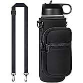 Doacpcr Water Bottle Holder with Strap, Insulated Crossbody Sling Bag, Carrier with Phone Pocket for Walking Hiking Camping Fishing