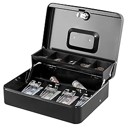 KYODOLED Locking Cash Box with Top Lock,Money Box
