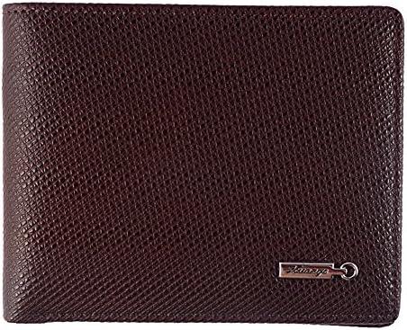Men's Leather Multi-Card Compact Center Flip Bifold Wallet
