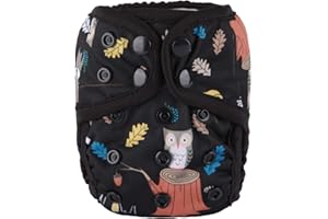 SIGZAGOR Newborn Baby Diaper Nappy Cover 8lbs-10lbs for Boys (Racoon Owls)
