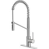 KRAUS Oletto Commercial Style Single Handle Pull Down Kitchen Faucet with QuickDock Top Mount Installation Assembly in Spot Free Stainless Steel, KPF-2631SFS