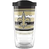 Tervis NFL New Orleans Saints - Hype Stripes Made in USA Double Walled Insulated Tumbler Travel Cup Keeps Drinks Cold & Hot, 16oz, Classic