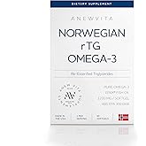 Norwegian rTG Omega 3 Fish Oil for Brain & Heart Boost, Triglyceride Fish Oil Omega 3 Supplements, 300 DHA 600 EPA Omega 3 Softgels Essential Fatty Acids for Eyes, Skin & Joints, 1200mg, 60 Servings