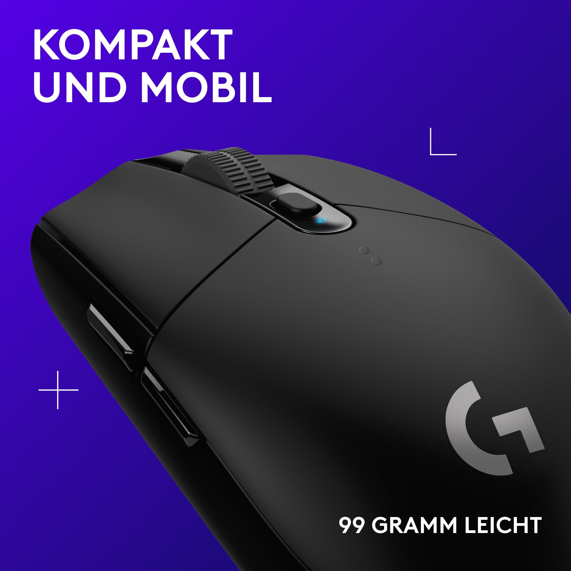 Logitech G305 LIGHTSPEED kabellose Gaming-Maus mit HERO 12K DPI Sensor, Wireless Verbindung, 6 programmierbare Tasten, 250 Stunden Akkulaufzeit, Leichtgewicht, PC/Mac - Schwarz 7