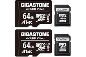 GIGASTONE 64GB Micro SD Card 2-Pack, A1 V30 4K Video Recording, Surveillance Security Cam Action Camera Drone Professional, 9