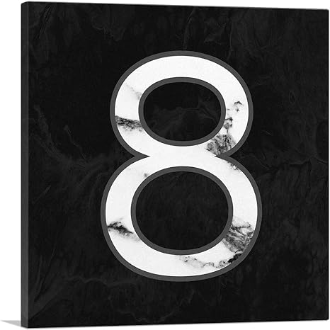 Amazon Artcanvas クラッシー ブラック ホワイト マーブル アルファベット 数字 8 数字 キャンバス アートプリント デザイン グループ 36 X 36 1 50 Deep アートフレーム ポスター オンライン通販