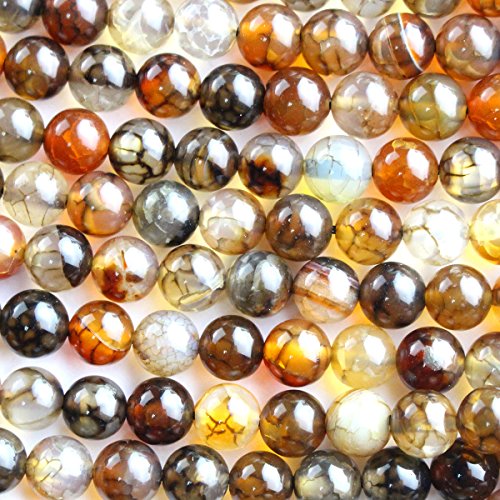 Natural Dragon Vein Agate Round Jewerlry Making Gemstone Beads (6mm)