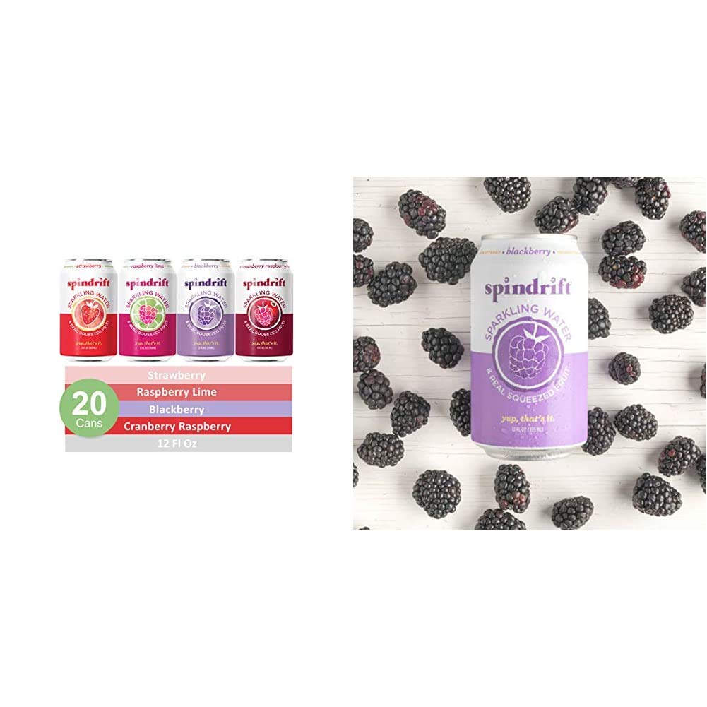 Buy Spindrift Sparkling Water, 4 Flavor Berry Variety Pack, Made with