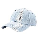 Kangqifen Unisex Ripped Distressed Denim Baseball