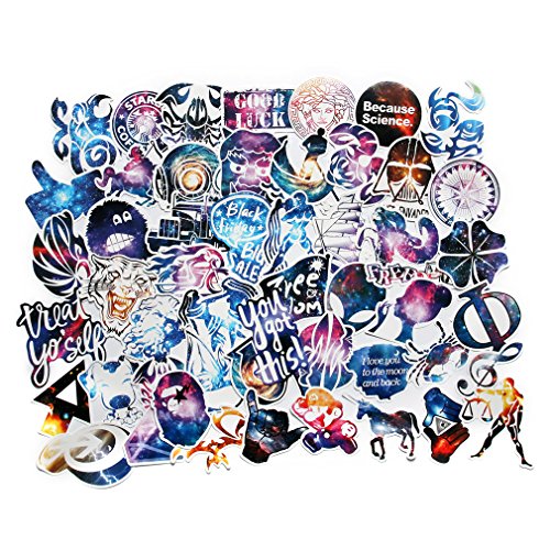 Car Stickers Pack 100pcs FNGEEN Harajuku Galaxy Laptop Stickers Bomb Motorcycle Bicycle Luggage Decal Graffiti Patches Skateboard Stickers for Laptop (100pcs)
