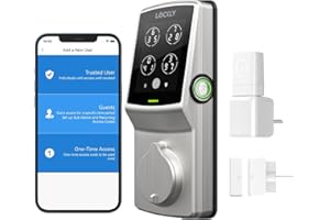 Lockly Secure Pro Deadbolt, Wi-Fi Smart Lock, Keyless Entry Door Lock, Smart Locks for Any Doors, PIN Genie® Keypad, 3D Biometric Fingerprint Sensor, Auto Lock, Rekeying Capability - Satin Nickel