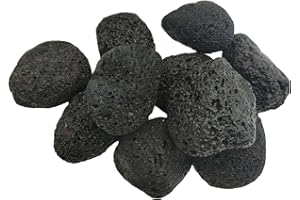 Tfwadmx 10 Pack Aquarium Black Lava Rock Fish Tank Volcanic Pumice Stones for Fish Shrimp Betta(1.18''-1.96'')