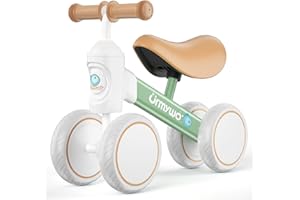 URMYWO Baby Balance Bike for 1 Year Old Boys Girls, 10-36 Month Toddler Bike with No Pedal 4 Silence Wheels First Birthday Gifts Ride On Toys Infant Bike for One Year Old