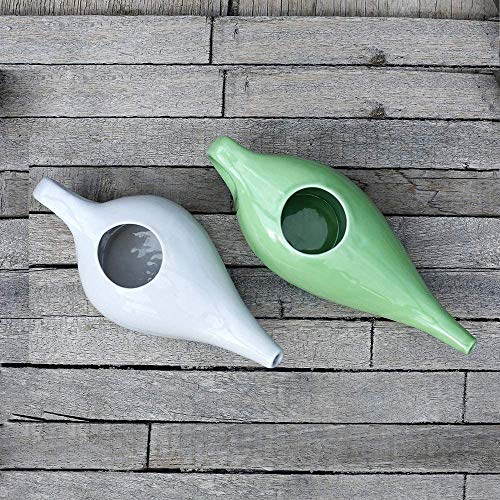 SoulGenie Classico Leak Proof Durable Ceramic Neti Pot - Comfortable Grip - Microwave and Dishwasher Friendly - White - Image 5