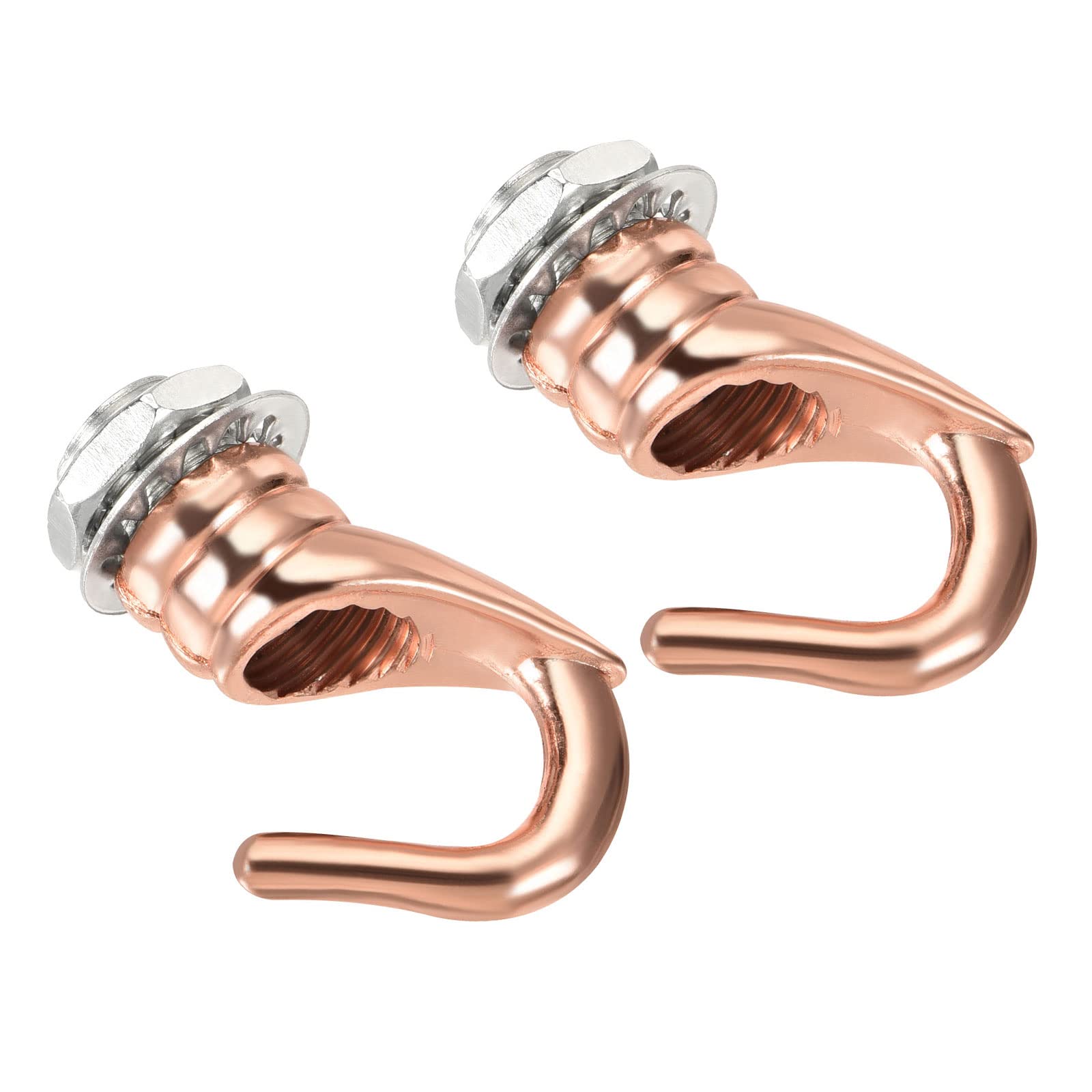 YOKIVE 2 Pcs Alloy M10 Ceiling Hook, Electroplate Pendant Fixtures Hanger | Hanging Chandelier Light, Great for Home (Rose Gold, 0.98x1.3-Inch)