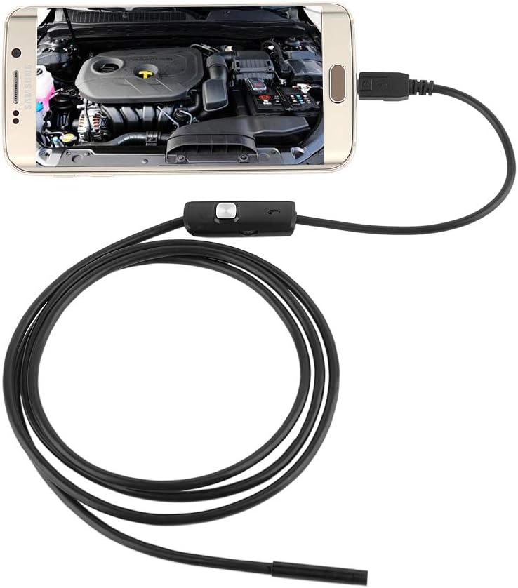 USB Endoscope Camera ,HD 720P 8.0mm lens 5M Semi-Rigid Borescope Inspection Camera HD Waterproof Snake Camera with 8 Adjustable Led Light for MicroUSB Android Smartphone, Tablet & PC ( 5M / 16.4ft )