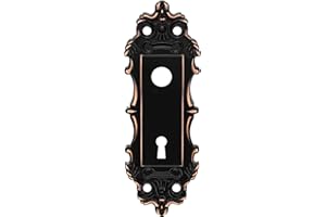 CEYMIO Mortise Lock Door Knob Plate for Interior Doors 2 Pack Antique Oil Rubbed Bronze Door Lock Cover Handle Vintage Old St