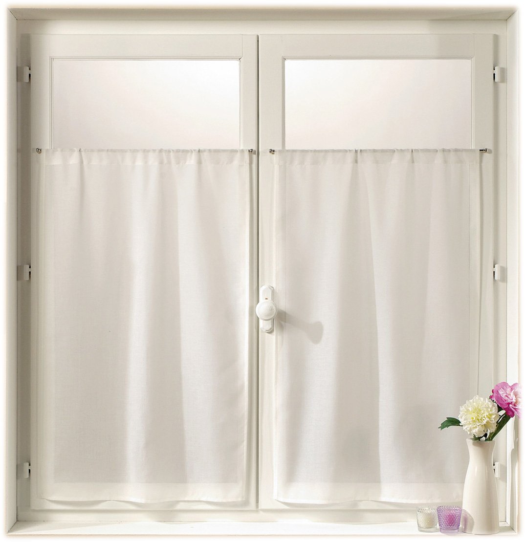 Linder 0323/10/415 Rod-Top Window Screens Set of 2 Straight Muslin White 70X200