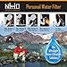 Nature's Hangout Personal Water Filter Straw for Camping, Hiking, Travel, and Emergency Preparedness with New .01 Nano Tech Filtration. Includes Boost Bag + Survival Tube + Flush Syringe