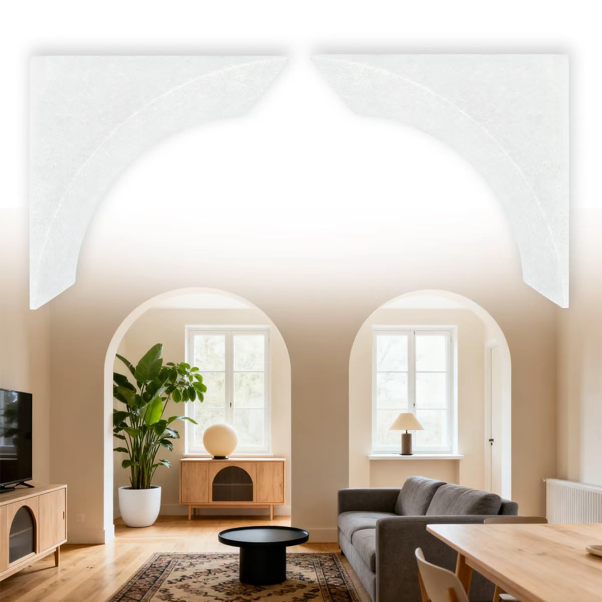 View 1 of 2 Pcs Doorway Arch Kit 8x8x5 in 3D Foam DIY Door Arch Kit Perfect for Creating Interior Decor, Effortlessly Adding Rounded Corners to Any Opening.