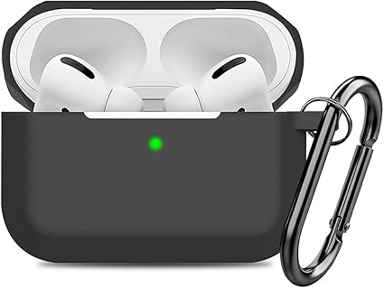 Compatible AirPods Pro Case Cover Silicone Protective Case Skin for Apple Airpod Pro 2019 (Front LED Visible) Black best AirPods case
