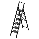 PLEDDANIO 6 Step Ladder,Folding Step Stool with