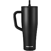 Ice Shaker 40 oz Tumbler with Handle and Straw | 40oz Black | Cold for 30+ Hours | 2-in-1 Tumbler Shaker Bottle | Odor-Free 40 ounce Bottle for Water, Protein Shakes, Smoothies, Cocktails