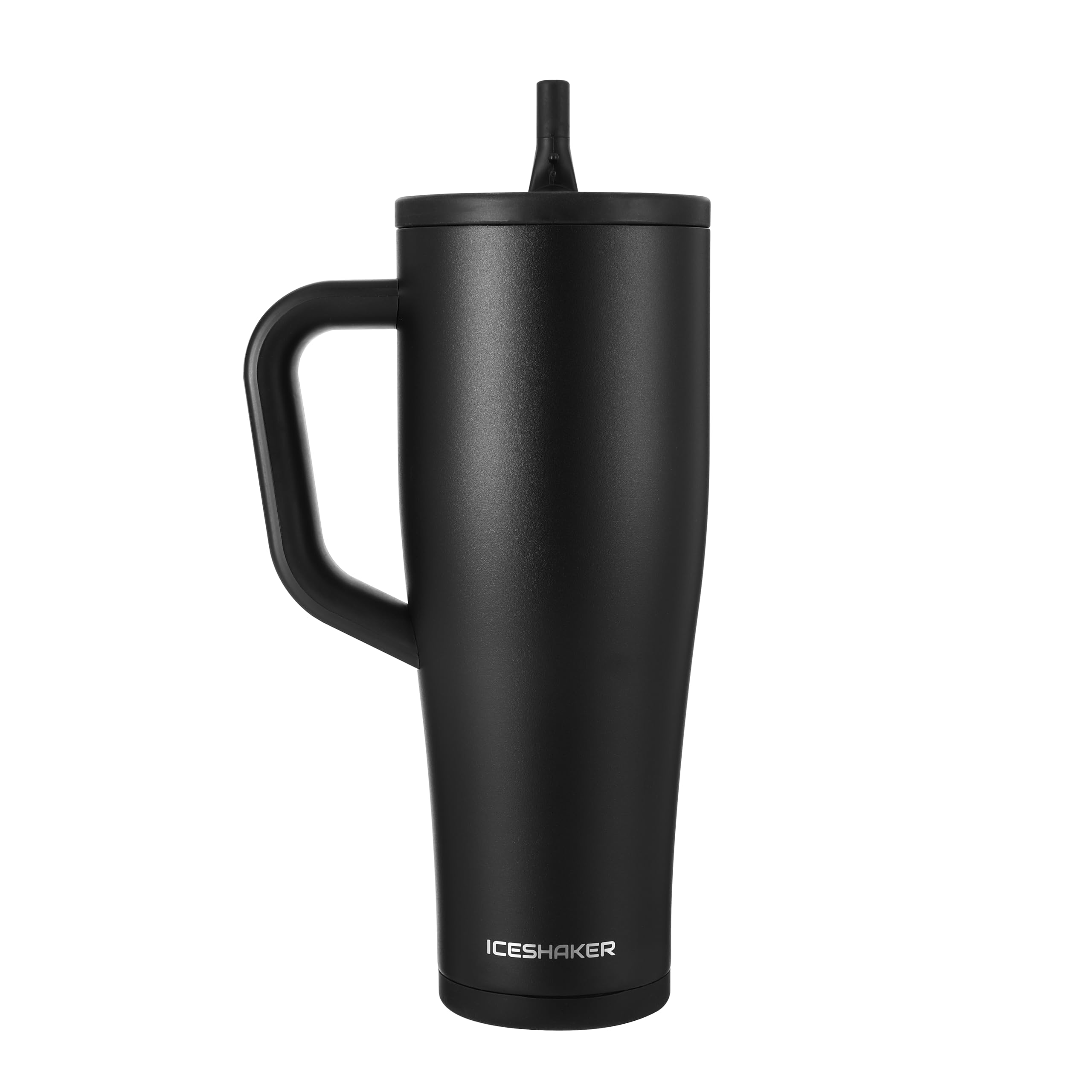 Photo 1 of Ice Shaker 40 oz Tumbler with Handle and Straw | 40oz Black | Cold for 30+ Hours | 2-in-1 Tumbler Shaker Bottle | Odor-Free 40 ounce Bottle for Water, Protein Shakes, Smoothies, Cocktails
