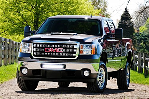 iJDMTOY 20" 100W High Power Single-Row CREE LED Light Bar w/ Lower Bumper Insert Mounting Brackets and On/Off Switch Wiring Kit For 2009-2013 GMC 1500 or 2008-2014 2500 3500 HD