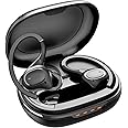EDKKIE Wireless Earbuds with Earhooks for Small Ears, Deep Bass Stereo Wireless Earphones with Mic, IPX7 Waterproof, Noise Isolation, 3EQ Sound Settings, Wireless Headphones for Sport Workout