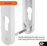JCP uPVC Door Handle Pair 211mm Centres 92mm PZ White Backplate 240x30 view 5