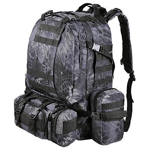 AW 55L 600D Tactical Army Rucksacks Molle Backpack Camping Outdoor Hiking Trekking Traveling Bag