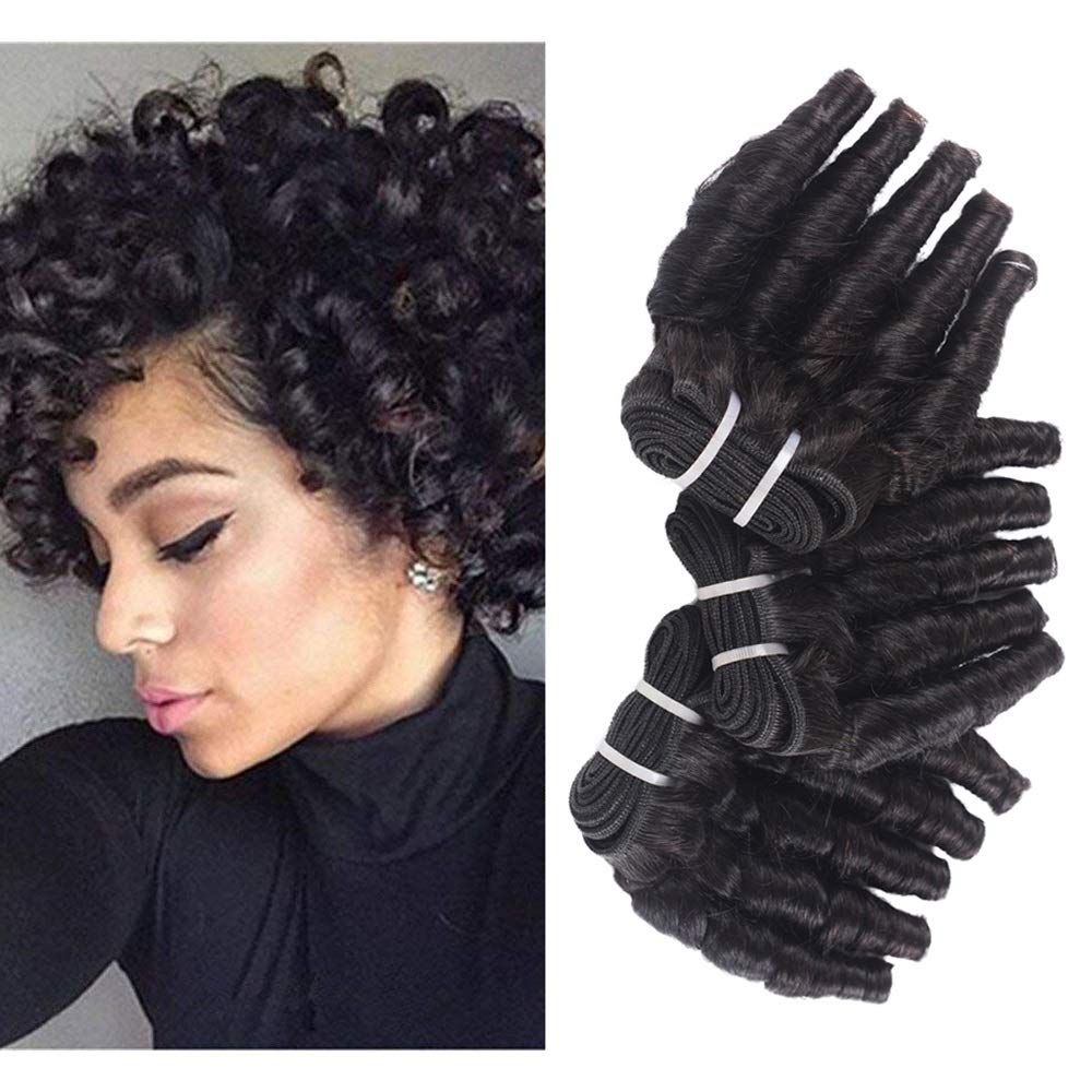 Short Brazilian Funmi Curl Human Hair Bundles Bouncy Curly Loose