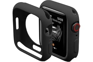 Hontao Slim Bumper Case Compatible with Apple Watch, Soft Silicone TPU Protective Cover, Rugged Frame with Open Screen Design