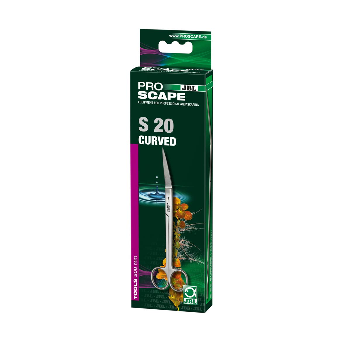 JBL ProScape Tool S 20 curved, Angled trimming scissors for plant maintenance in aquariums