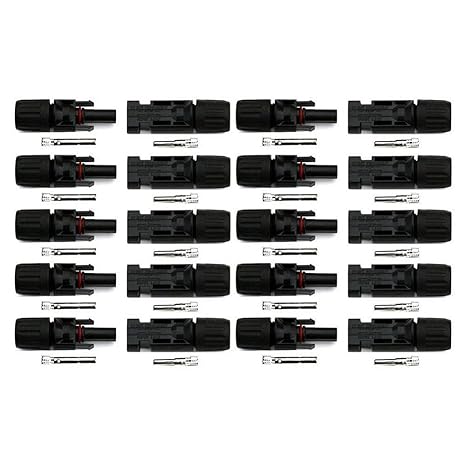 Magideal Mc4 Male Female M/F Cable Connector Solar Panel 30A Wire Adaptors (20 Pcs)