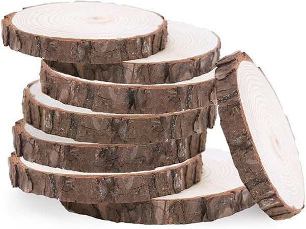 Lavoretti Di Natale Con Rondelle Di Legno.Ounona Dischetti Rotondi In Legno Naturale Diametro 8 10 Cm Per Decorazioni Fai Da Te Centrotavola Per Matrimoni Confezione Da 20 Amazon It Casa E Cucina