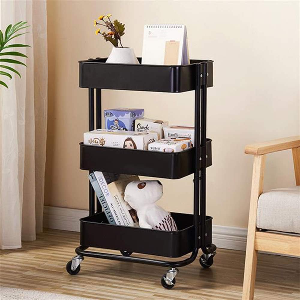 3Tier Rolling Utility Cart, MultiPurpose Storage Cart