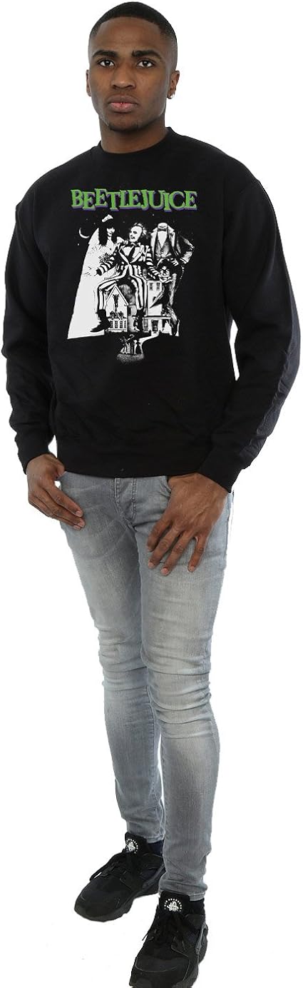 Beetlejuice Men S Mono Poster Sweatshirt At Amazon Men S Clothing Store