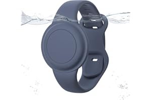 MUCUTY Waterproof Apples AirTags Bracelet for Kid, Hidden Soft Silicone Air Tag Holder Wristband for Kid, Lightweight AirTags GPS Tracker Watch Band for Child - Dark Blue 1 Pack