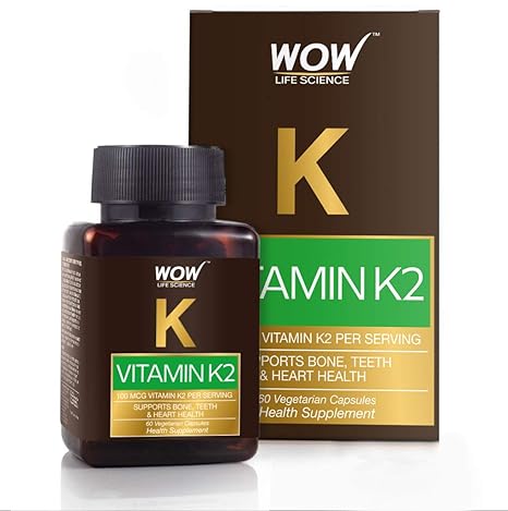 WOW Vitamin K2 100mcg - 60 Vegetarian Capsules