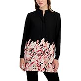 Anne Klein Women's L/S Pop-Over Blouse with Covered Placket
