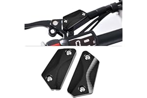 Canitu Front Brake Reservoir Cap,Motorcycle Dirt Bike Billet Aluminum Left Right Fluid Reservoir Cover Replacement for Sur Ron Light Bee X LBX Segway X260 X160 (Black)
