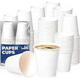 Fit Meal Prep 200 Pack 10 oz Disposable Paper Coffee Cups, Premium White Hot Cups for Hot/Cold Beverage, Durable Thickened Paper Cup Bulk for Party, Office, Bussines, Home, Bistros, Daily Use