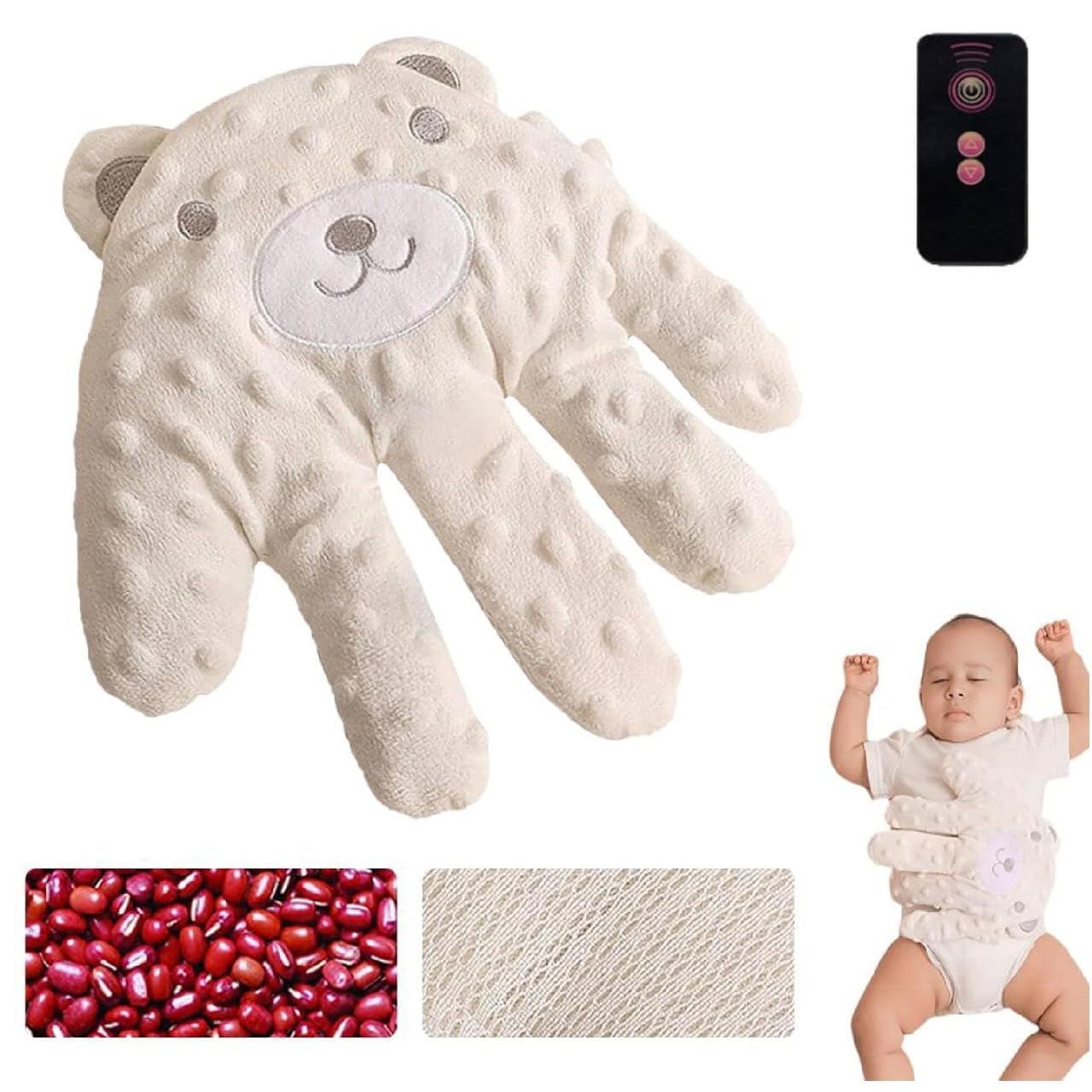 Photo 1 of Baby Soothing Palm, Baby Patter for Sleep, Startle Prevention Cartoon Animal Baby Pillow, Electric Babys Soothing Palm with Remote Control