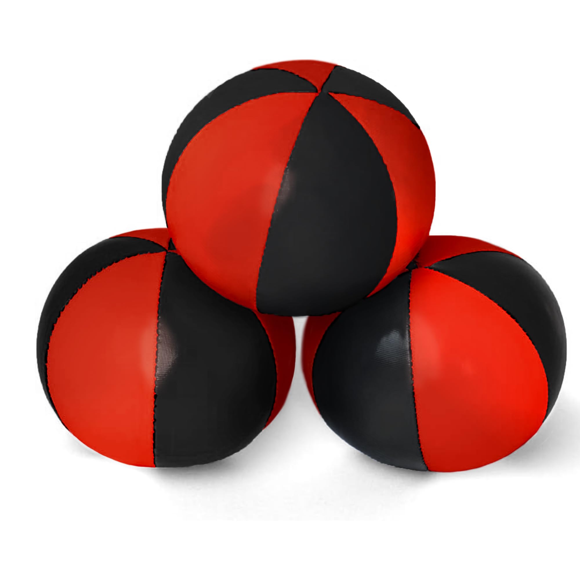 Photo 1 of GloFX Juggling Balls [Pack of 3] for Beginners to Advanced Jugglers - No Bounce Design - Durable Weighted Juggle Ball Kit - 2 Layer Construction - Soft and Easy Juggling Kit - Red & Black