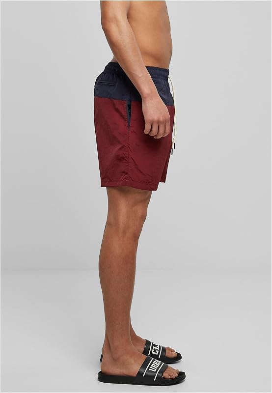 Homme Block Swim Shorts de bain, Nvy/Burgundy, M EU