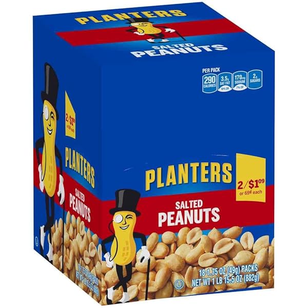 PLANTERS SALTED PEANUTS, 1.75 OUNCE — 108 PER CASE.