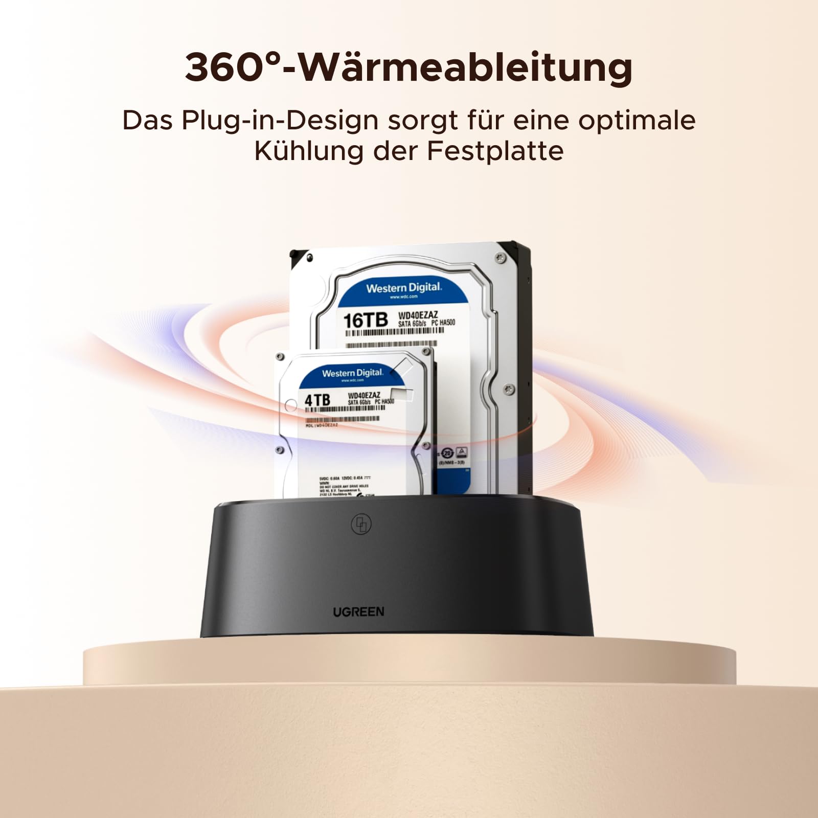 UGREEN Festplatten Dockingstation, USB 3.0 HDD Docking Station für 2,5''/3,5'' SATA HDD & SSD, 5Gbps Dual Bay Festplatten Adapter unterstützt Offline-Klonen und UASP 7